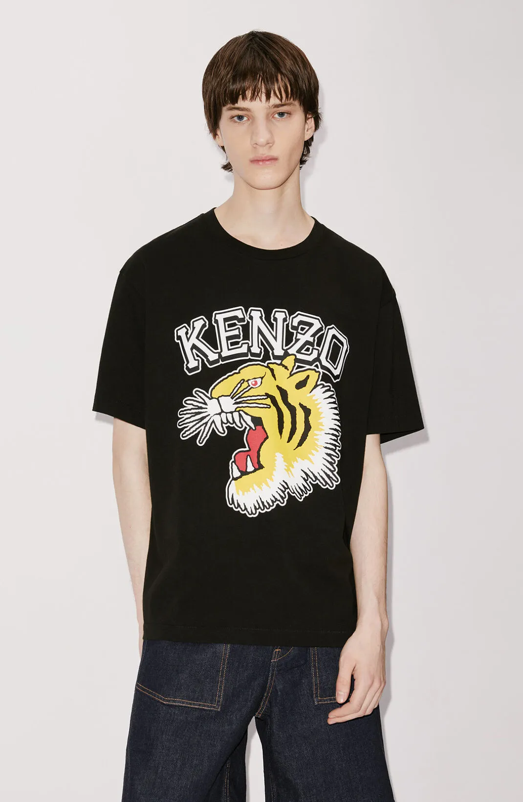 'KENZO Team Jungle Tiger Oversized T-Shirt VARSITY JUNGLE' TIGER OVERSIZE T-SHIRT Color: Black Red White Brown Size: M L XL XXL Three Standards Style Number: K 48